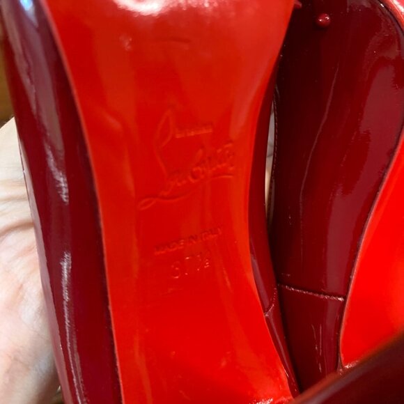 Christian Louboutin Jurayoo 100 Spike Pump Carmin Patent - Picture 5 of 7